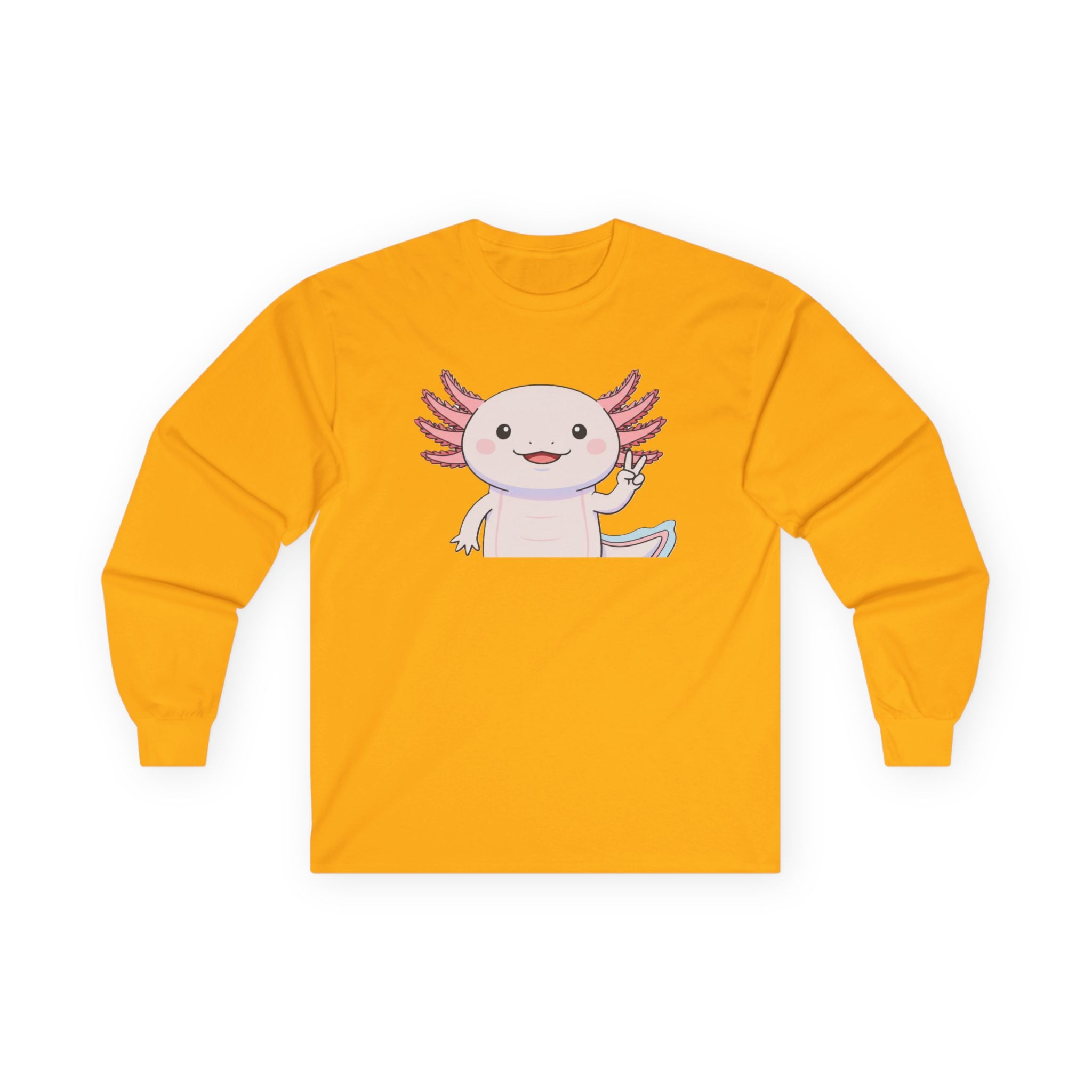 Cute Axolotl Long Sleeve Tee – Pastel Kawaii Salamander Shirt - Adult
