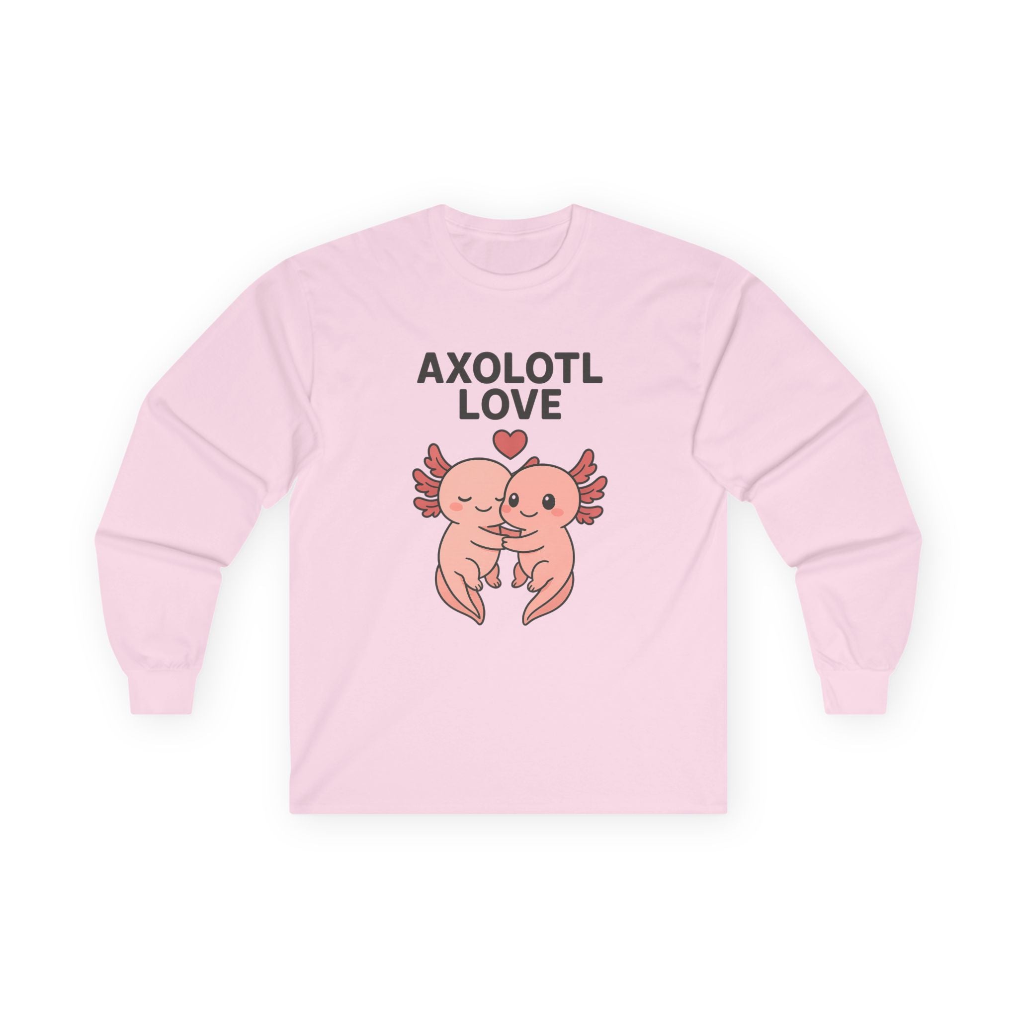 Axolotl Love Long Sleeve Tee — Cute Matching Axolotl Salamander Heart Shirt - Adult