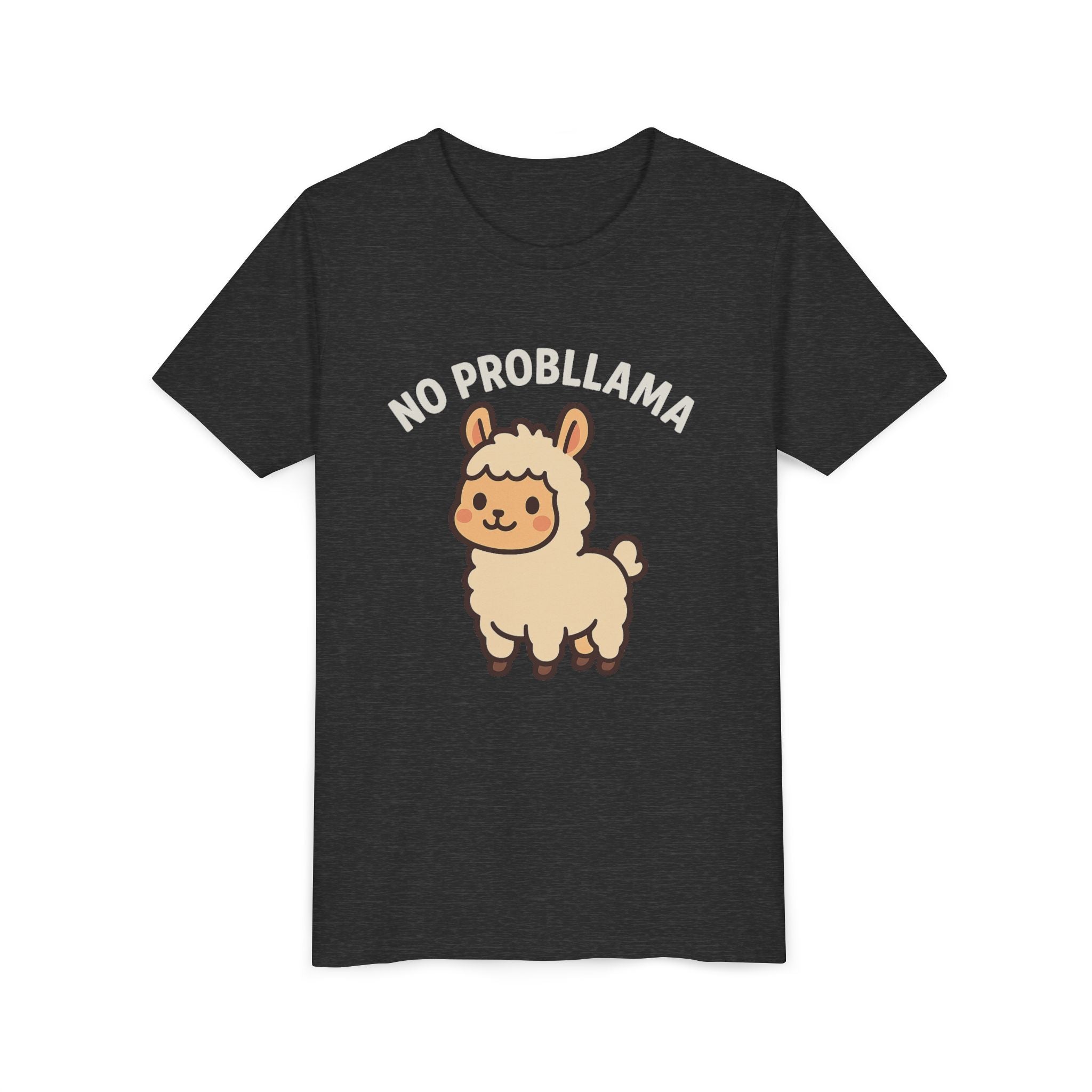 No Probllama Youth Tee – Cute Llama Kids Short Sleeve Shirt