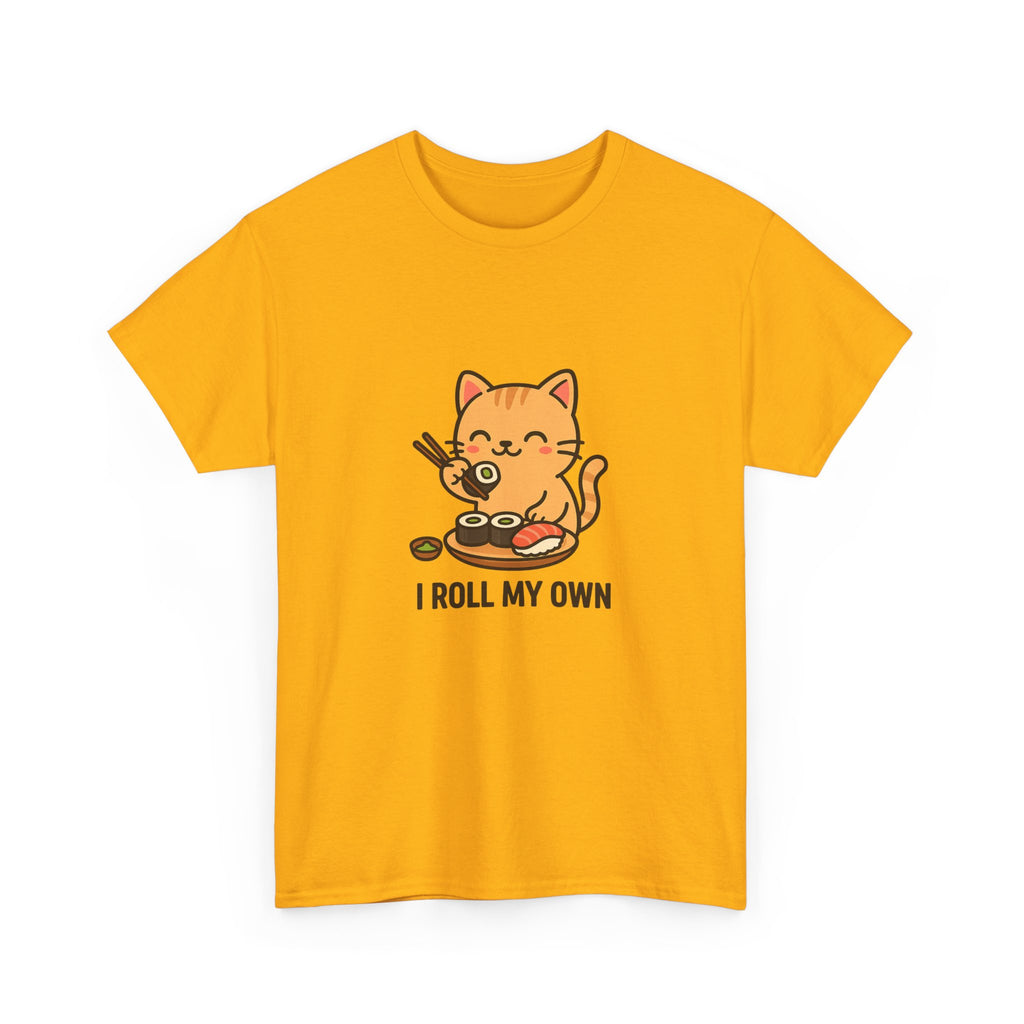 Cat Sushi T-Shirt — Cute 'I Roll My Own' Kawaii Sushi Cat Tee - Adult