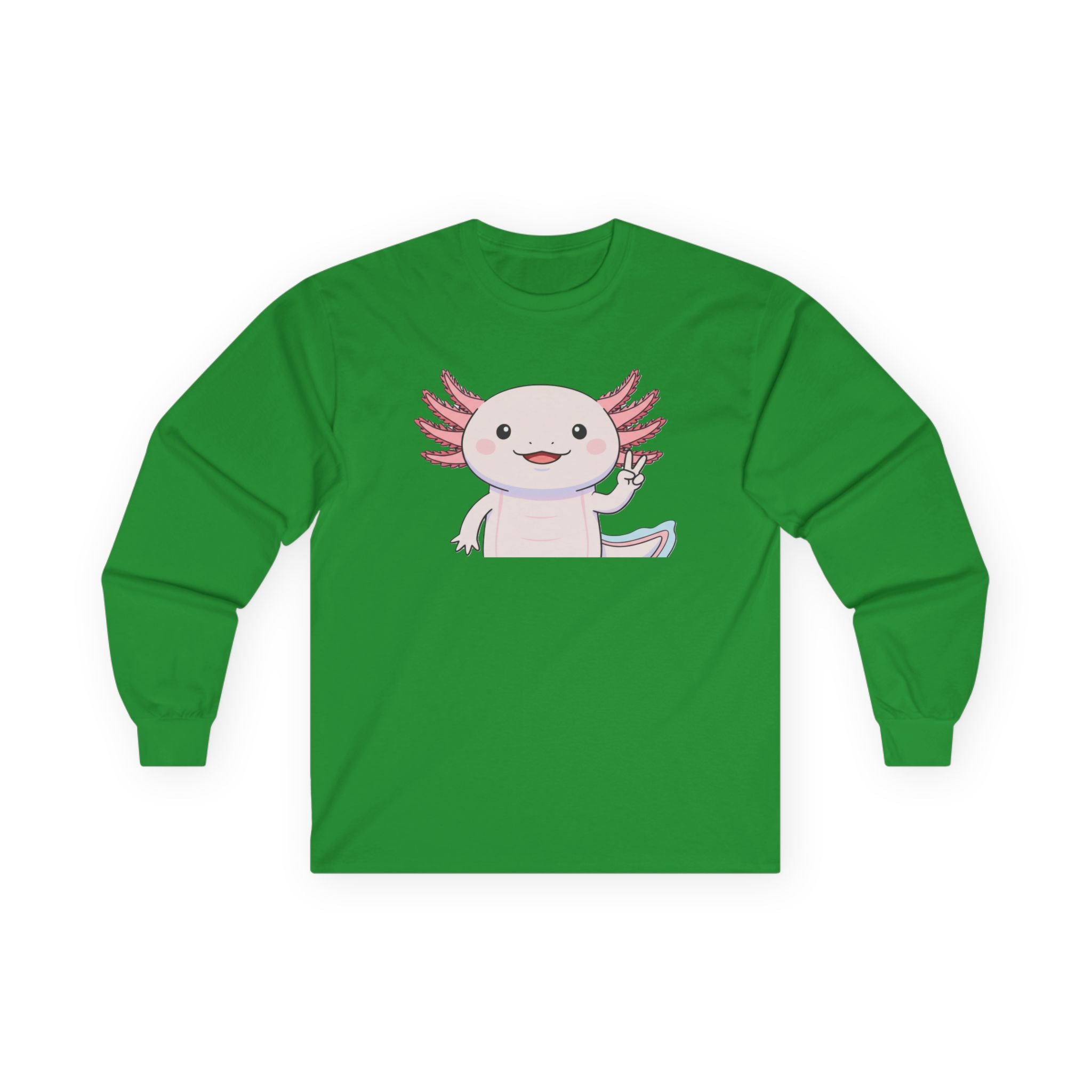 Cute Axolotl Long Sleeve Tee – Pastel Kawaii Salamander Shirt - Adult
