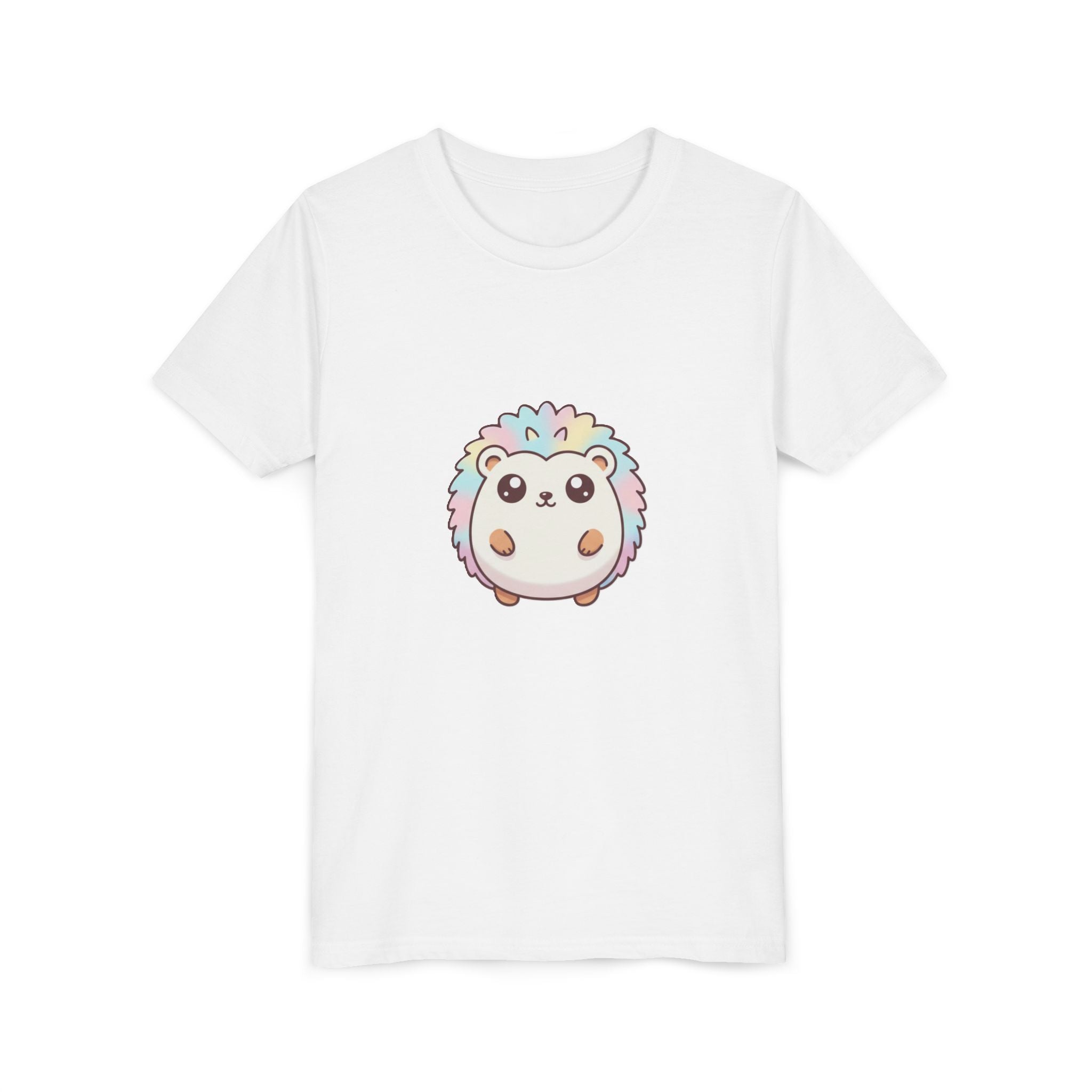 Kids Rainbow Hedgehog T‑Shirt — Cute Pastel Animal Youth Tee
