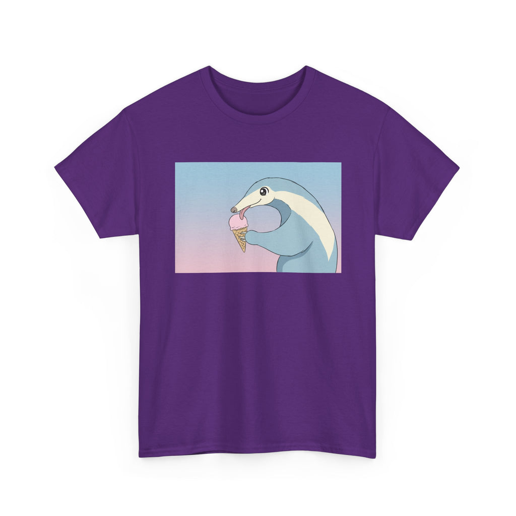 Anteater Eating Ice Cream T-Shirt — Cute Pastel Animal Graphic Tee - Adult
