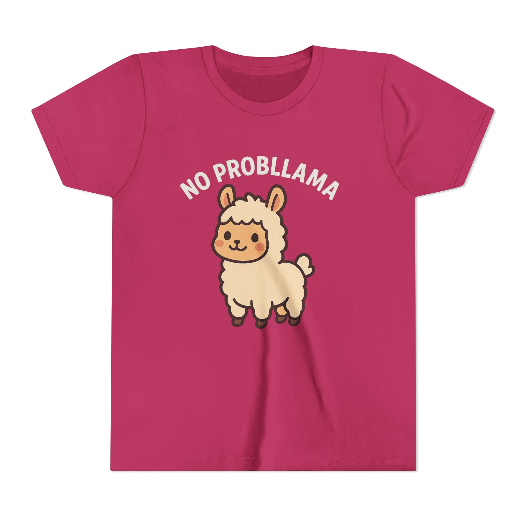No Probllama Youth Tee – Cute Llama Kids Short Sleeve Shirt