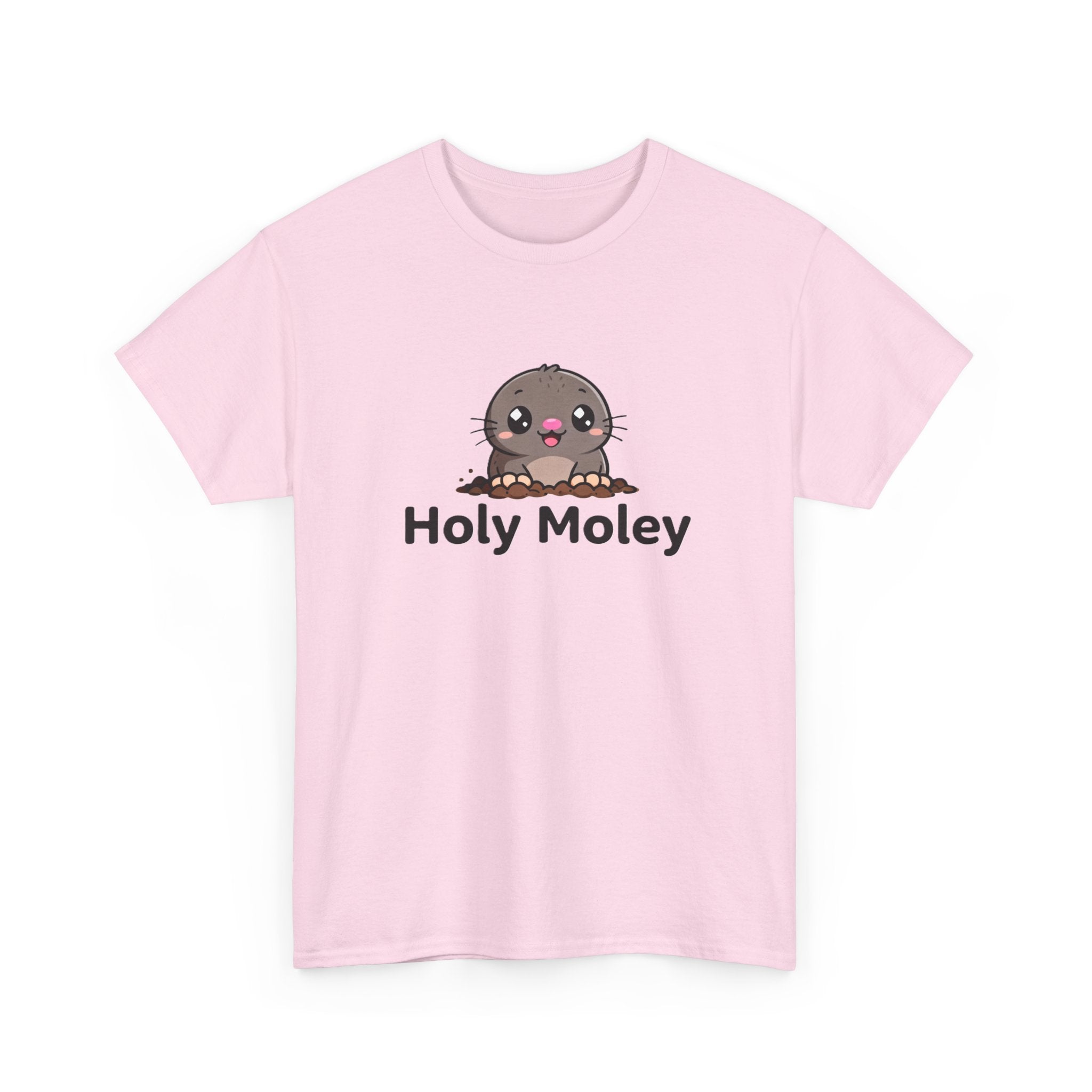 Holy Moley Mole T-Shirt — Cute Cartoon Mole Tee with 'Holy Moley' Text - Adult