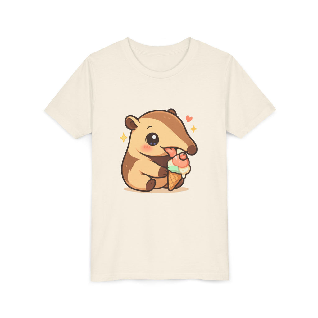 Cute Anteater Kids Tee – Kawaii Anteater Eating Ice Cream T-Shirt for Toddlers & Children