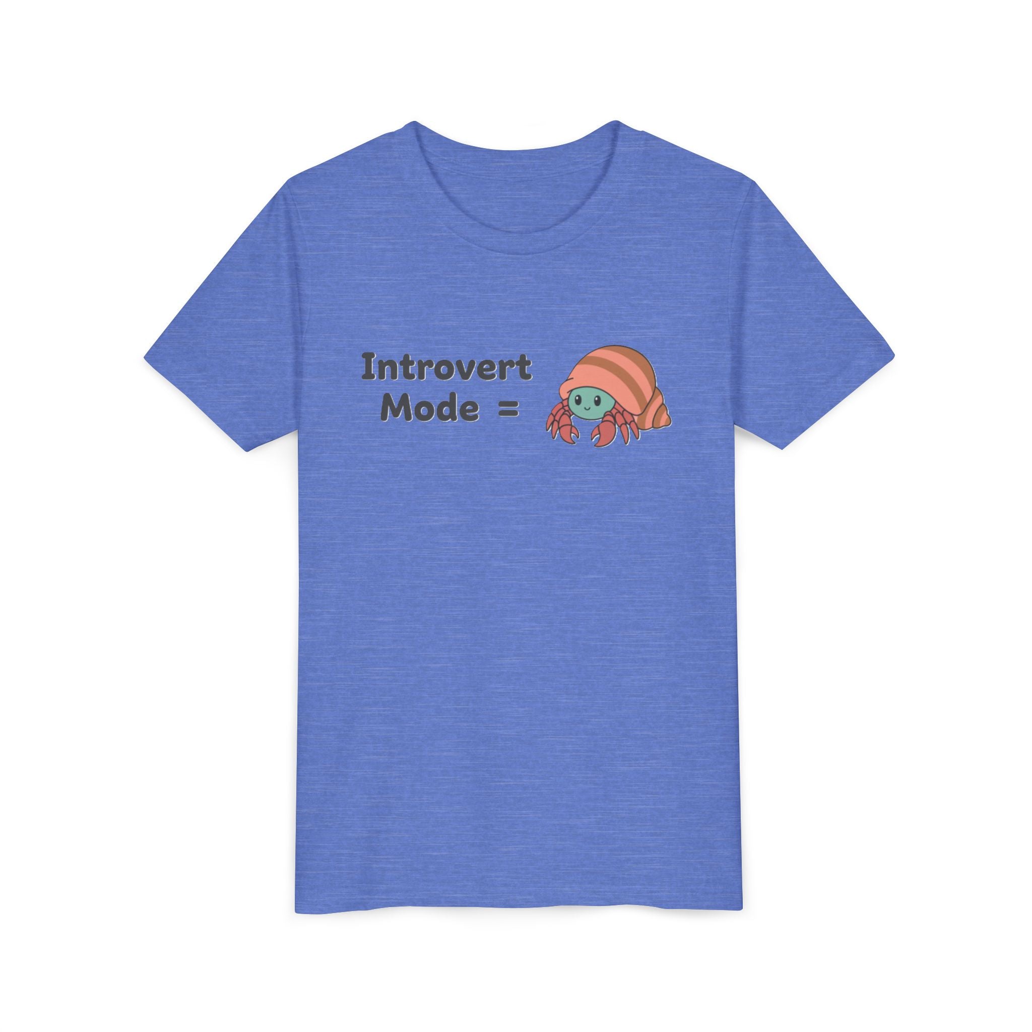 Introvert Mode Kids Tee — Cute Hermit Crab Graphic Youth Shirt