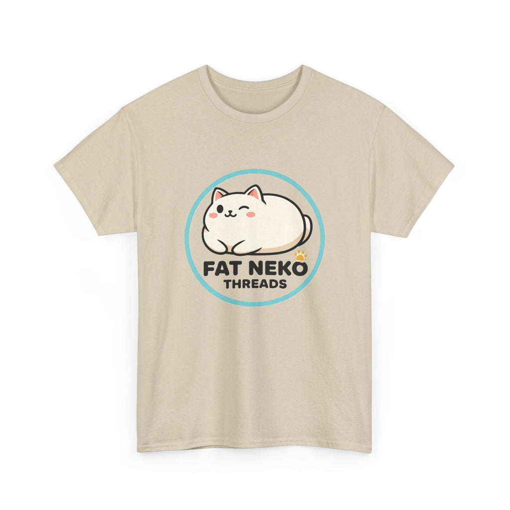 Cute Fat Neko Threads T-Shirt — Kawaii Cat Logo Tee - Adult