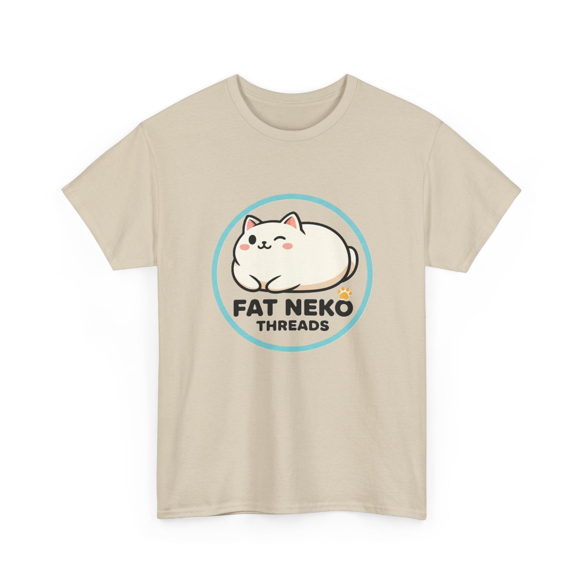 Cute Fat Neko Threads T-Shirt — Kawaii Cat Logo Tee - Adult