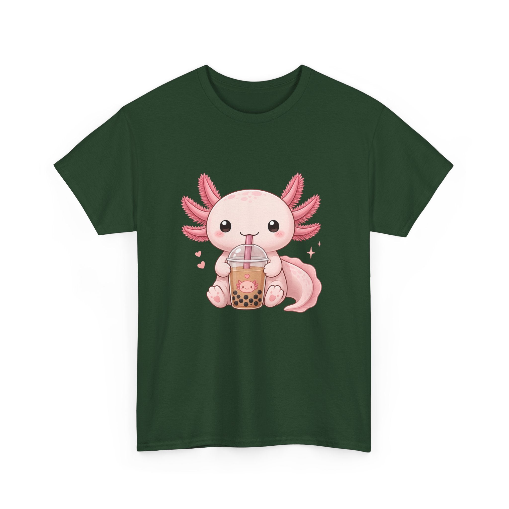 Axolotl Drinking Bubble Tea T-Shirt — Cute Kawaii Boba Tee - Adult