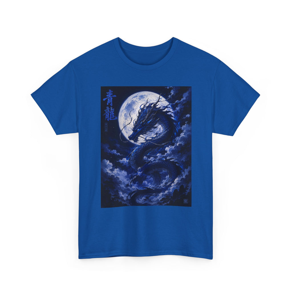 Dragon Moon T-Shirt — Blue Moonlit Dragon Graphic Tee - Adult