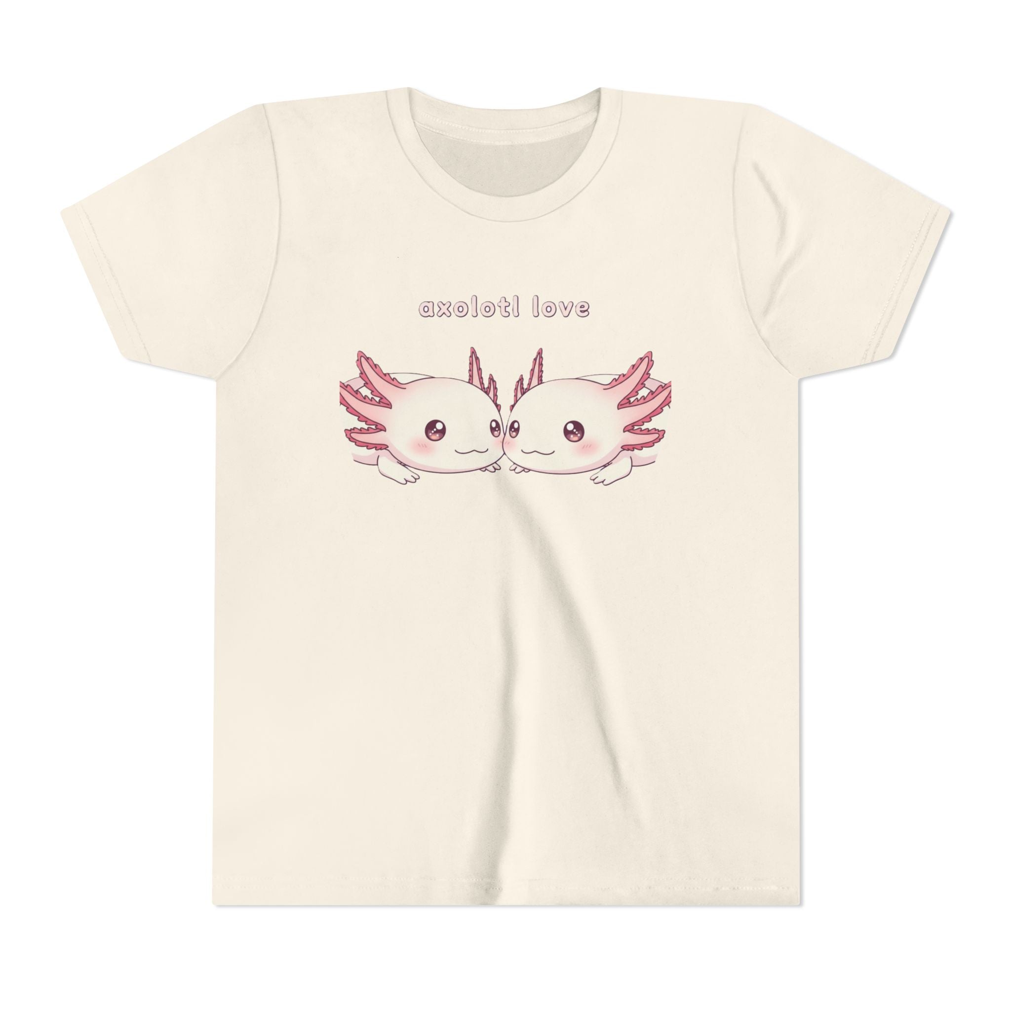 Youth Tee — 'Axolotl Love' Cute Kissing Axolotl Salamander Kids Shirt - Kids