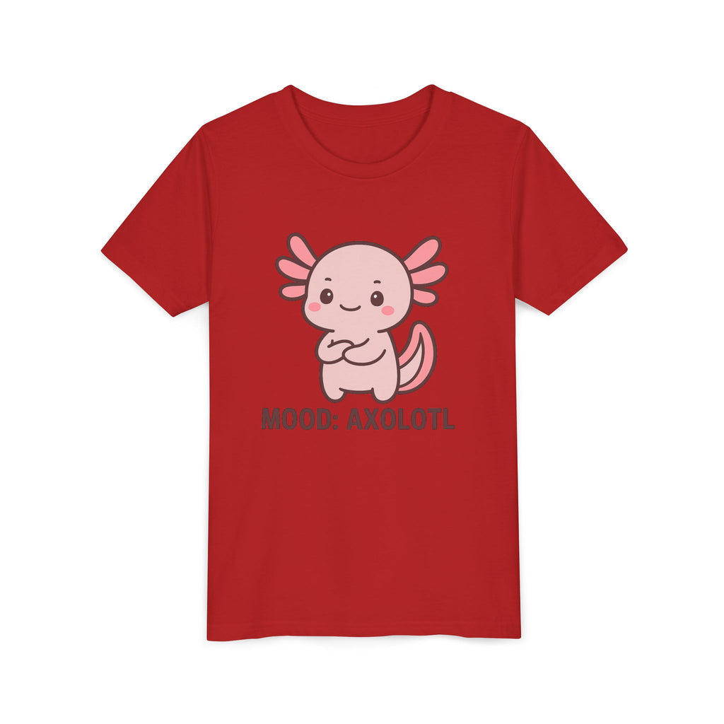 Youth Tee - "Mood: Axolotl" Cute Pink Axolotl Kids T-Shirt