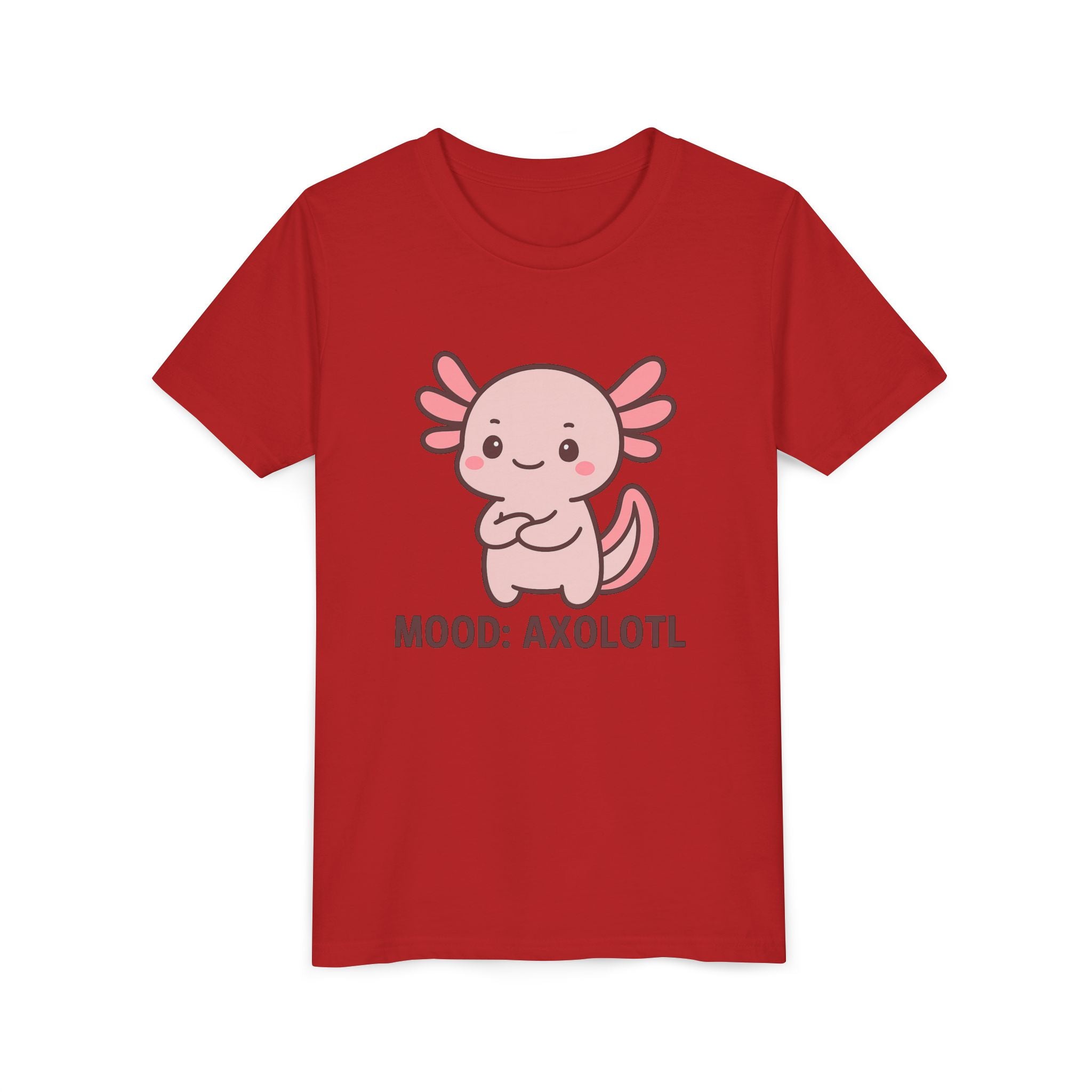 Youth Tee - "Mood: Axolotl" Cute Pink Axolotl Kids T-Shirt