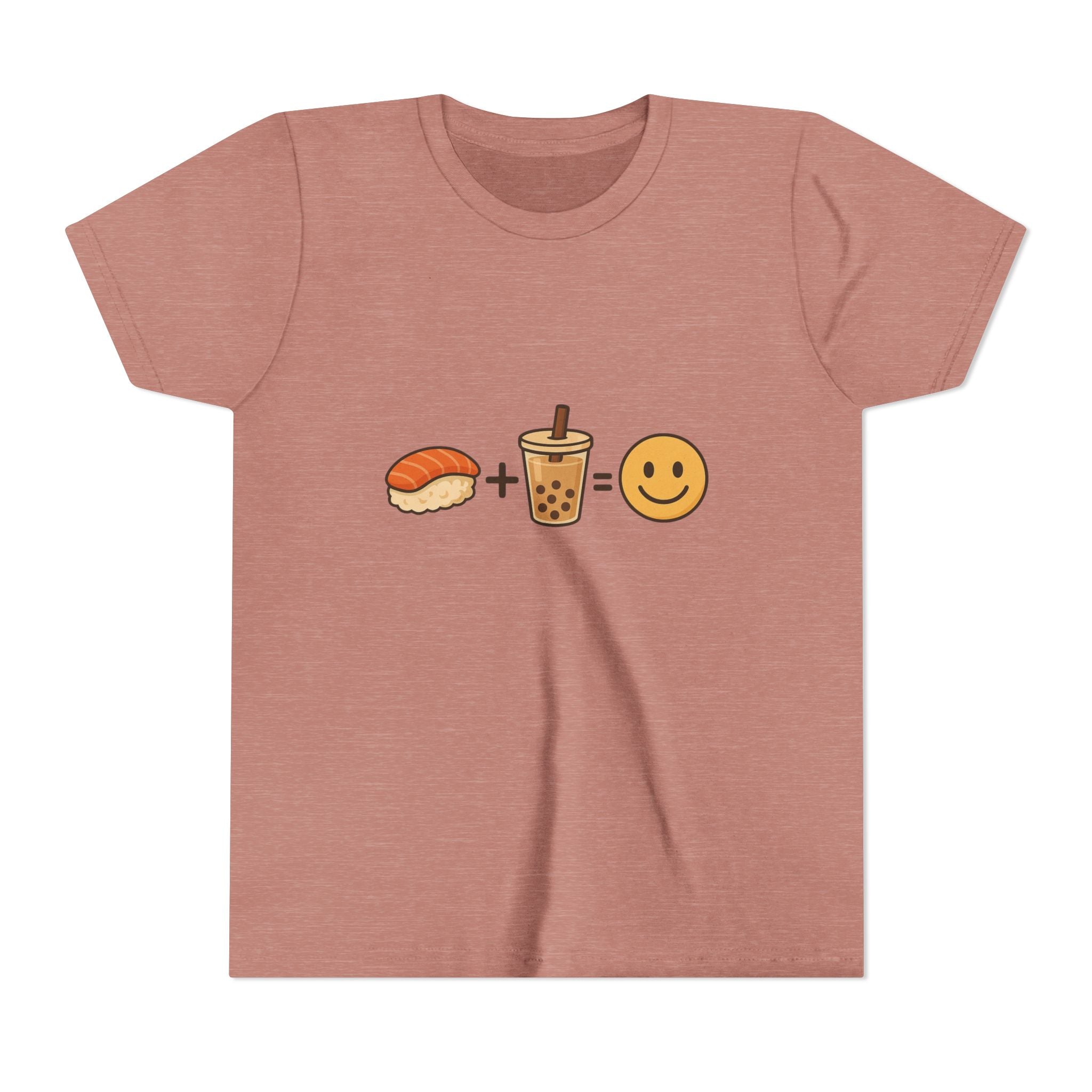 Youth Tee — Sushi + Bubble Tea = Happy Emoji Kids Shirt