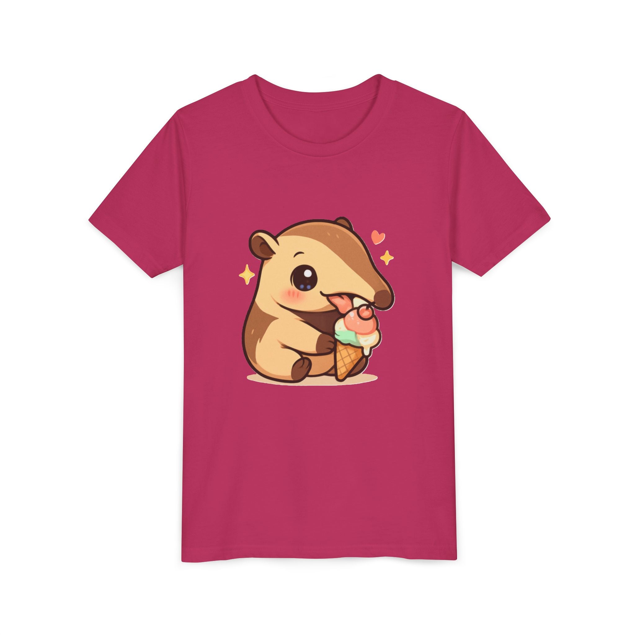 Cute Anteater Kids Tee – Kawaii Anteater Eating Ice Cream T-Shirt for Toddlers & Children