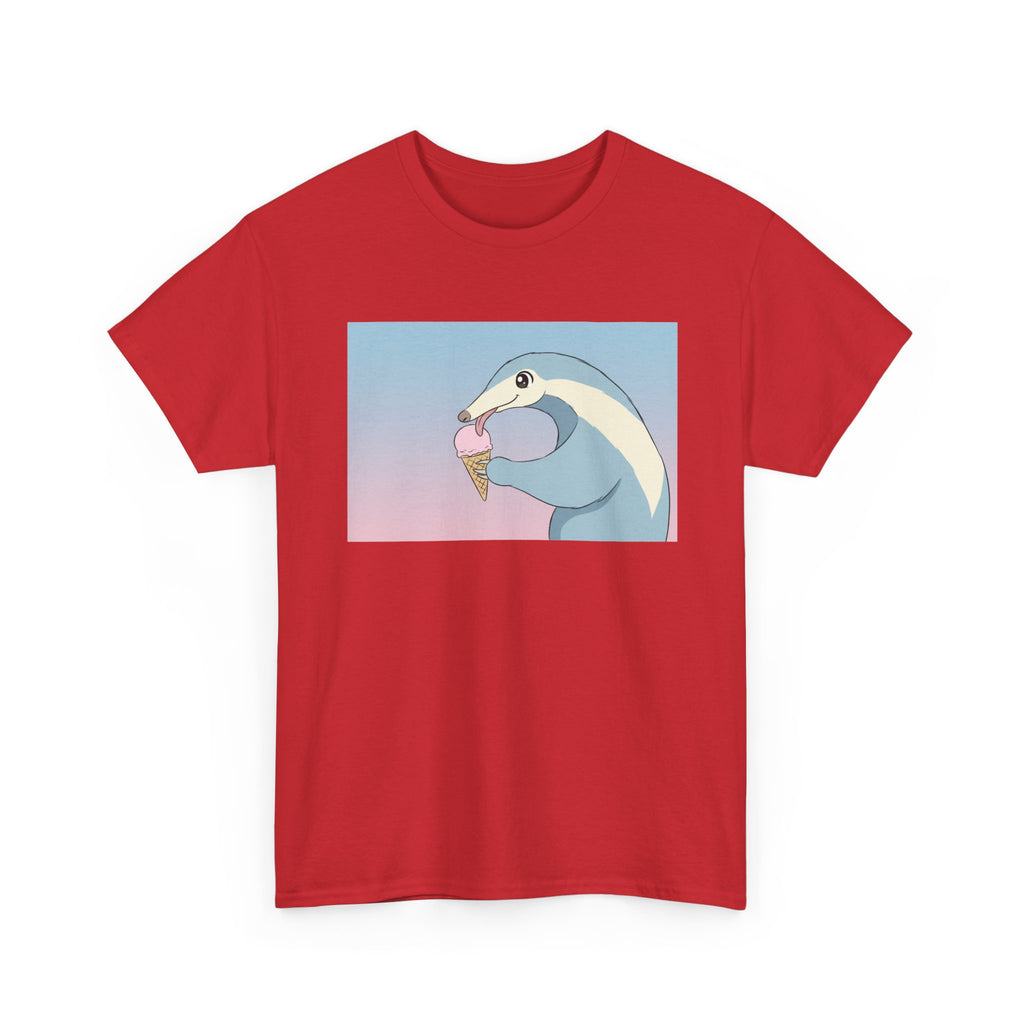 Anteater Eating Ice Cream T-Shirt — Cute Pastel Animal Graphic Tee - Adult