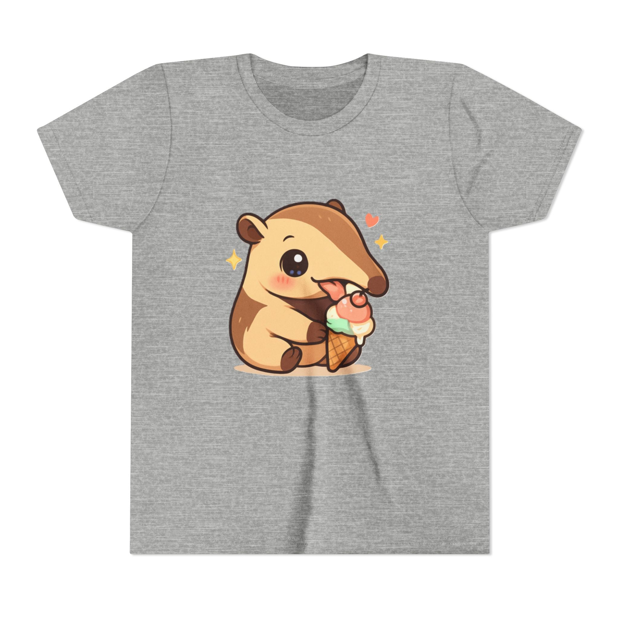 Cute Anteater Kids Tee – Kawaii Anteater Eating Ice Cream T-Shirt for Toddlers & Children