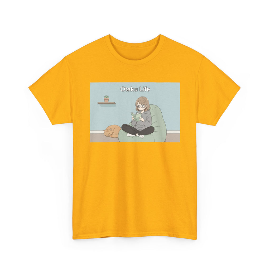 Cozy Cat Girl Otaku Long Sleeve Tee - 'Chill Vibes' Anime Girl Relaxing Graphic T-Shirt