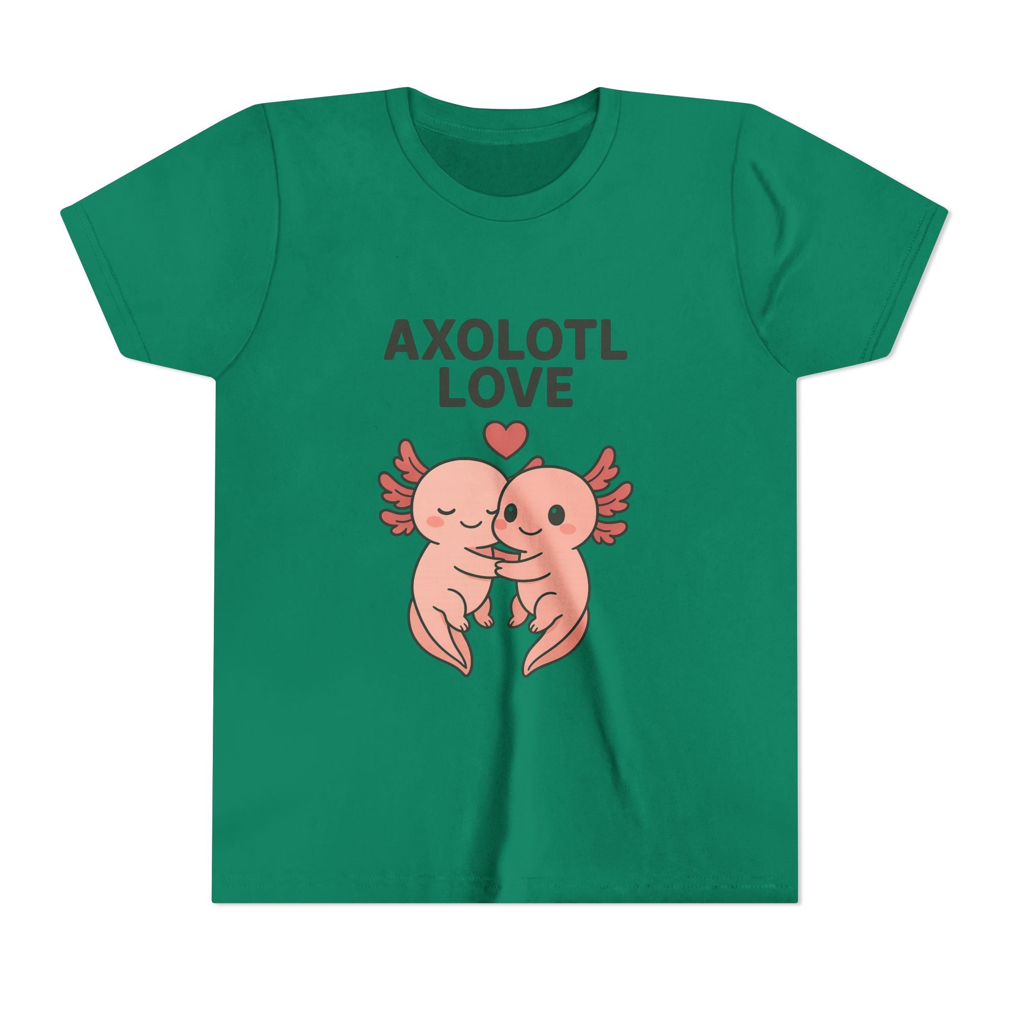 Axolotl Love Youth Tee – Cute Hugging Axolotl Salamander Kids Shirt - Kids