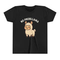 No Probllama Youth Tee – Cute Llama Kids Short Sleeve Shirt