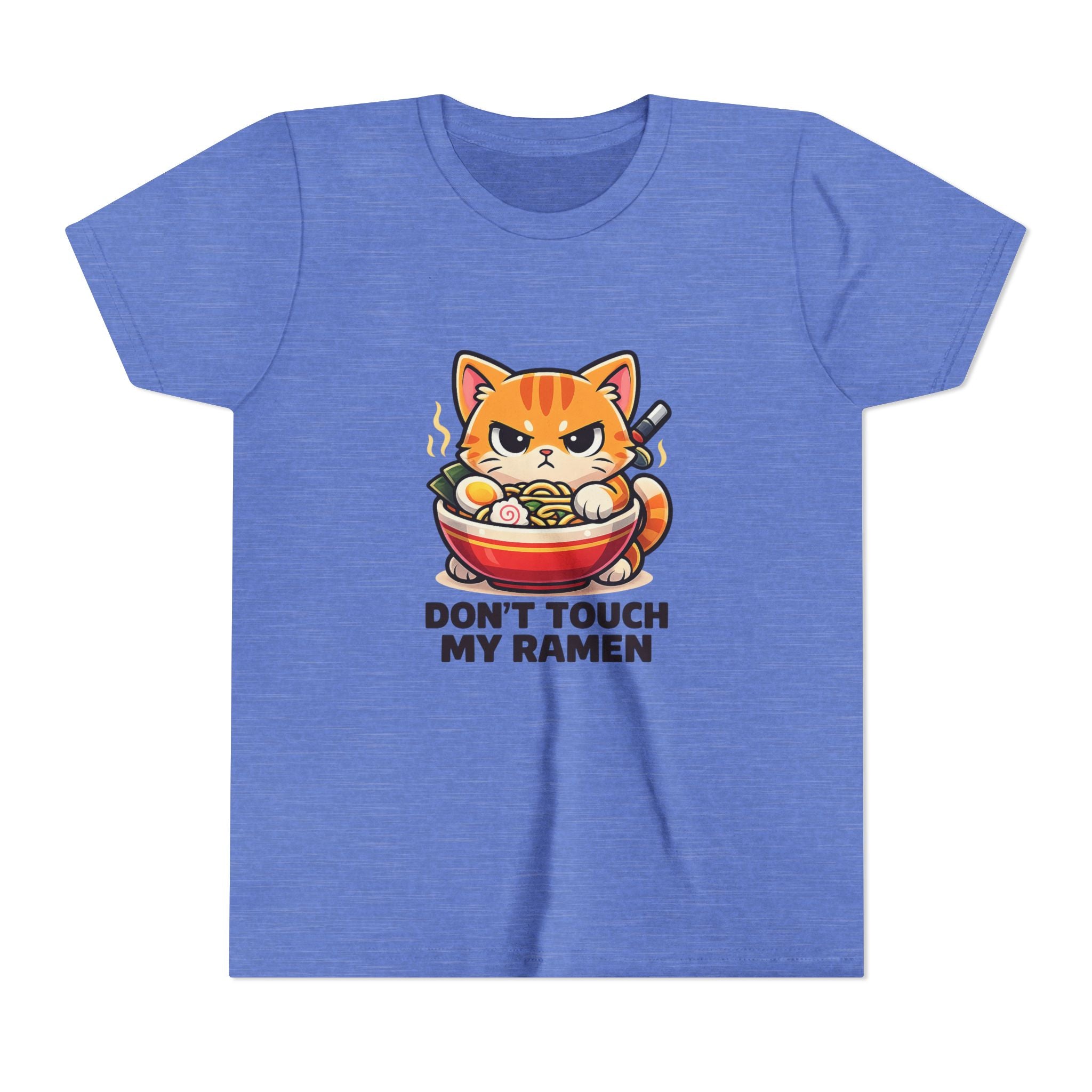 Youth Tee - “Don't Touch My Ramen” Cute Cat Ramen Bowl Shirt