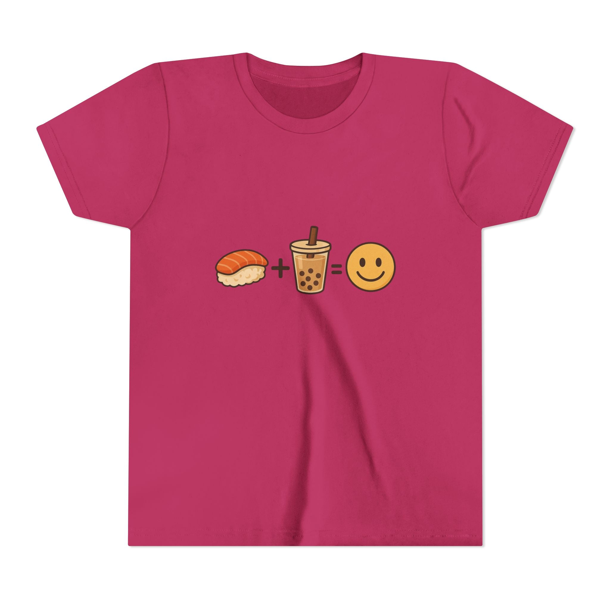 Youth Tee — Sushi + Bubble Tea = Happy Emoji Kids Shirt